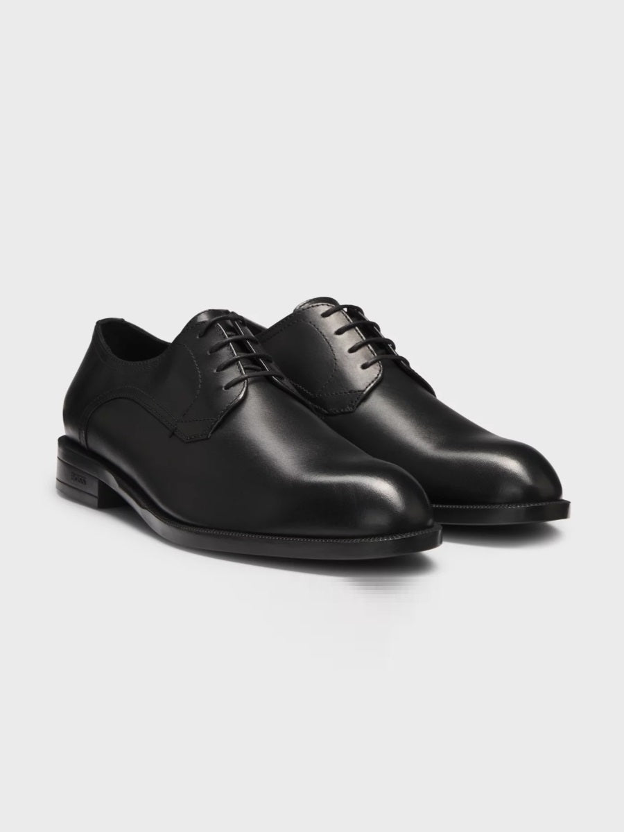 BOSS Formal Shoes - Leather Derby shoes with double stitching