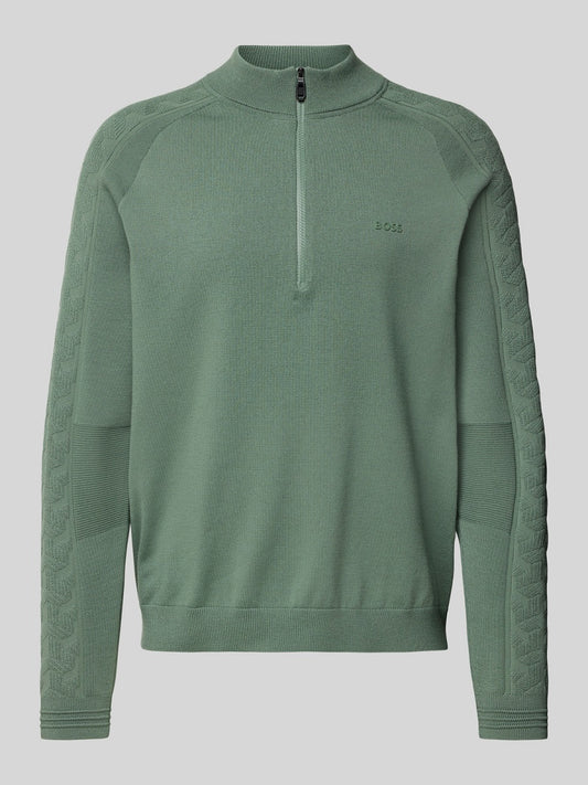 BOSS Half Zip Knitwear - KN_Mirror QZ