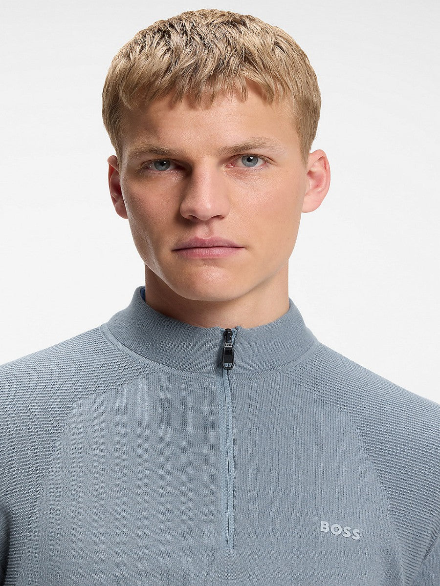 BOSS Half Zip Knitwear - KN_Momentum-Lite MZ