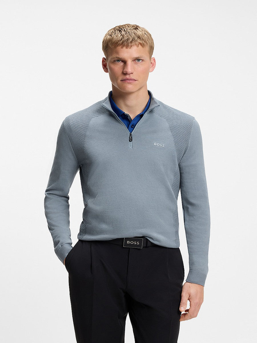 BOSS Half Zip Knitwear - KN_Momentum-Lite MZ