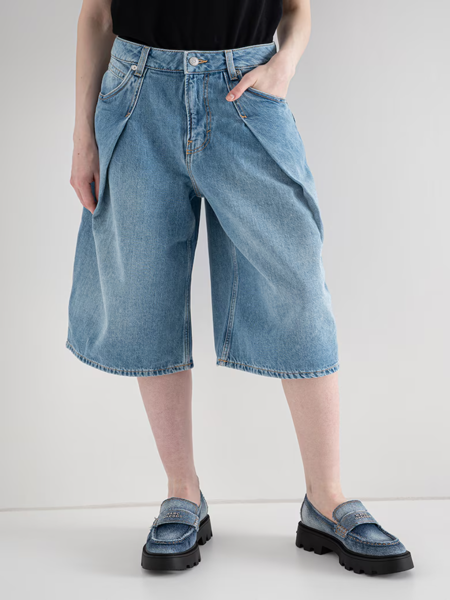 BOSS Relaxed Fit Denim - C_SLOUCHY PLEAT CROP