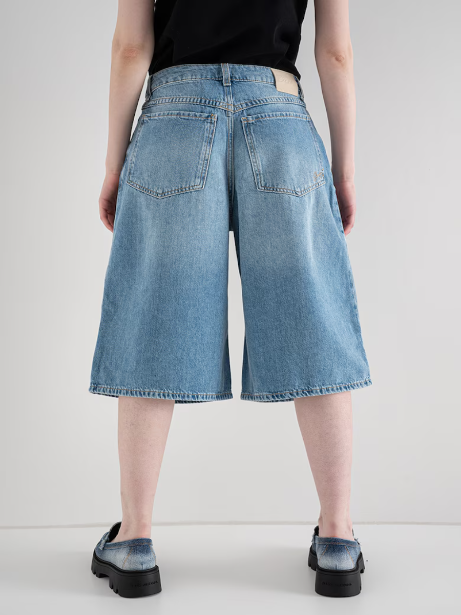 BOSS Relaxed Fit Denim - C_SLOUCHY PLEAT CROP