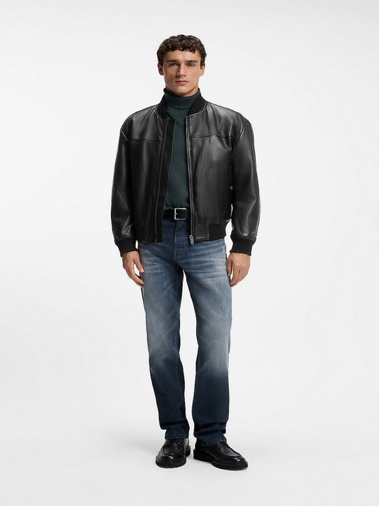 BOSS Leather Bomber Jacket - Jokans
