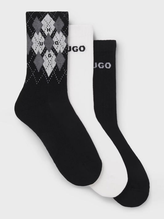 HUGO Socks - 3P QS RIB ARGYLE