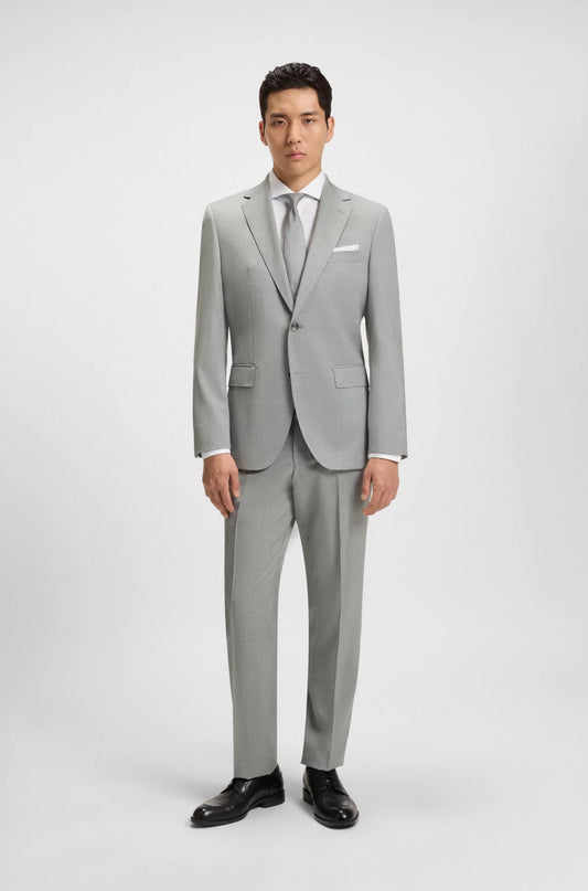BOSS Suit - Regular-fit suit in pinstriped virgin wool