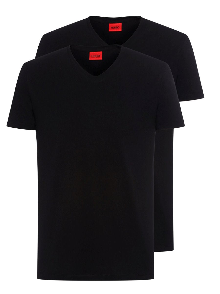 Hugo V-Neck T-Shirt - HUGOV Pack of 2 Bscs T-Shirt V-Neck Hugo Black 001 XXL 